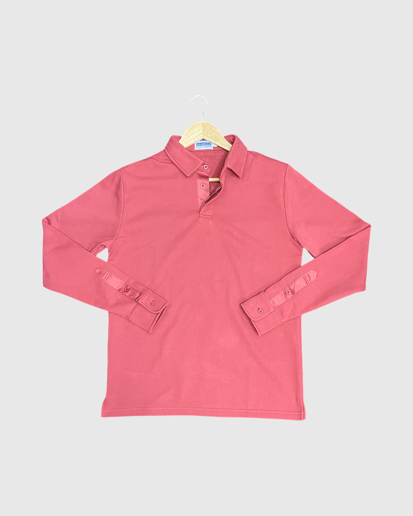 Mr. NICE Long Sleeve Polo Shirts- Red