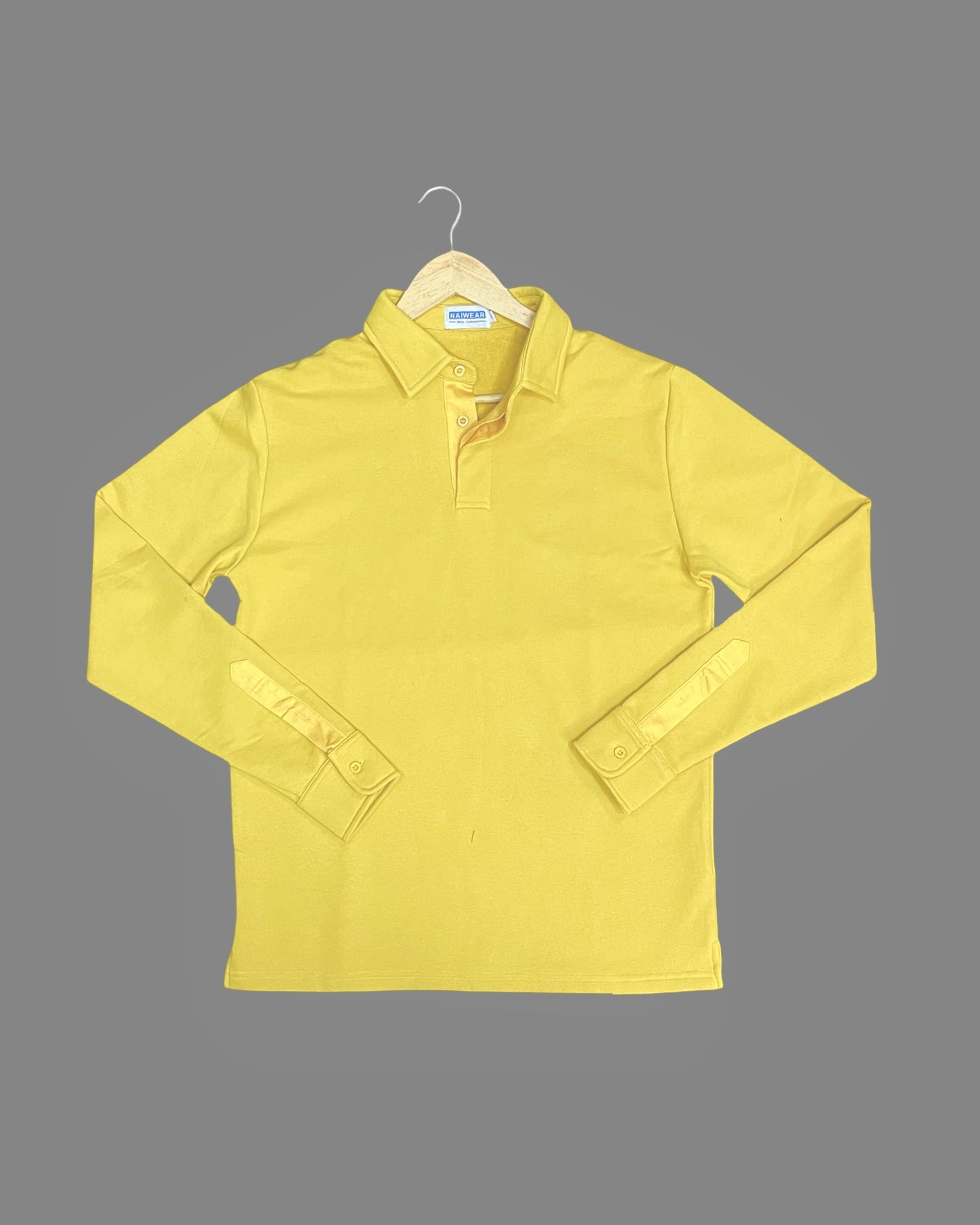 Mr. NICE Long Sleeve Polo Shirts- Yellow