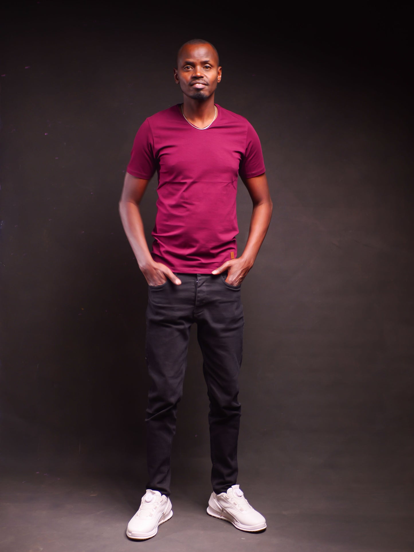 Vneck T-shirt- Maroon
