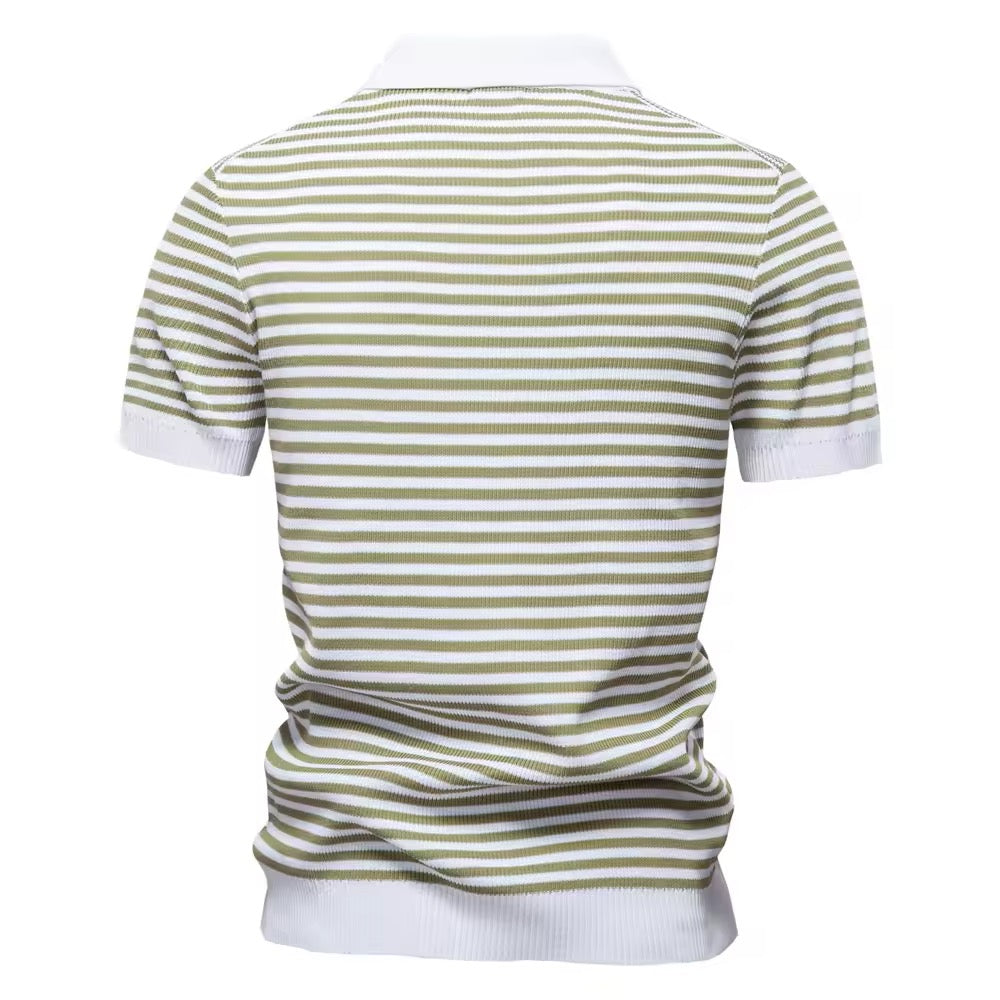 Knitted Polo Shirt- Light Green
