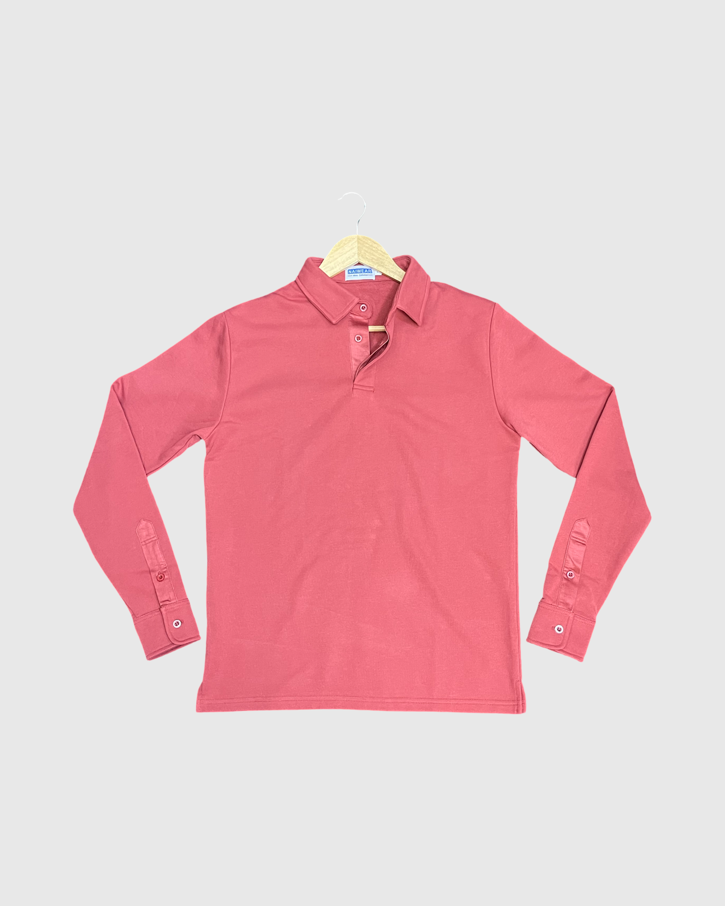 Mr. NICE Long Sleeve Polo Shirts- Red