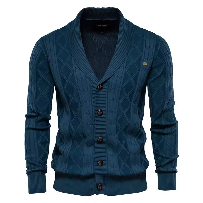 Button Cardigan Sweater (Navy)