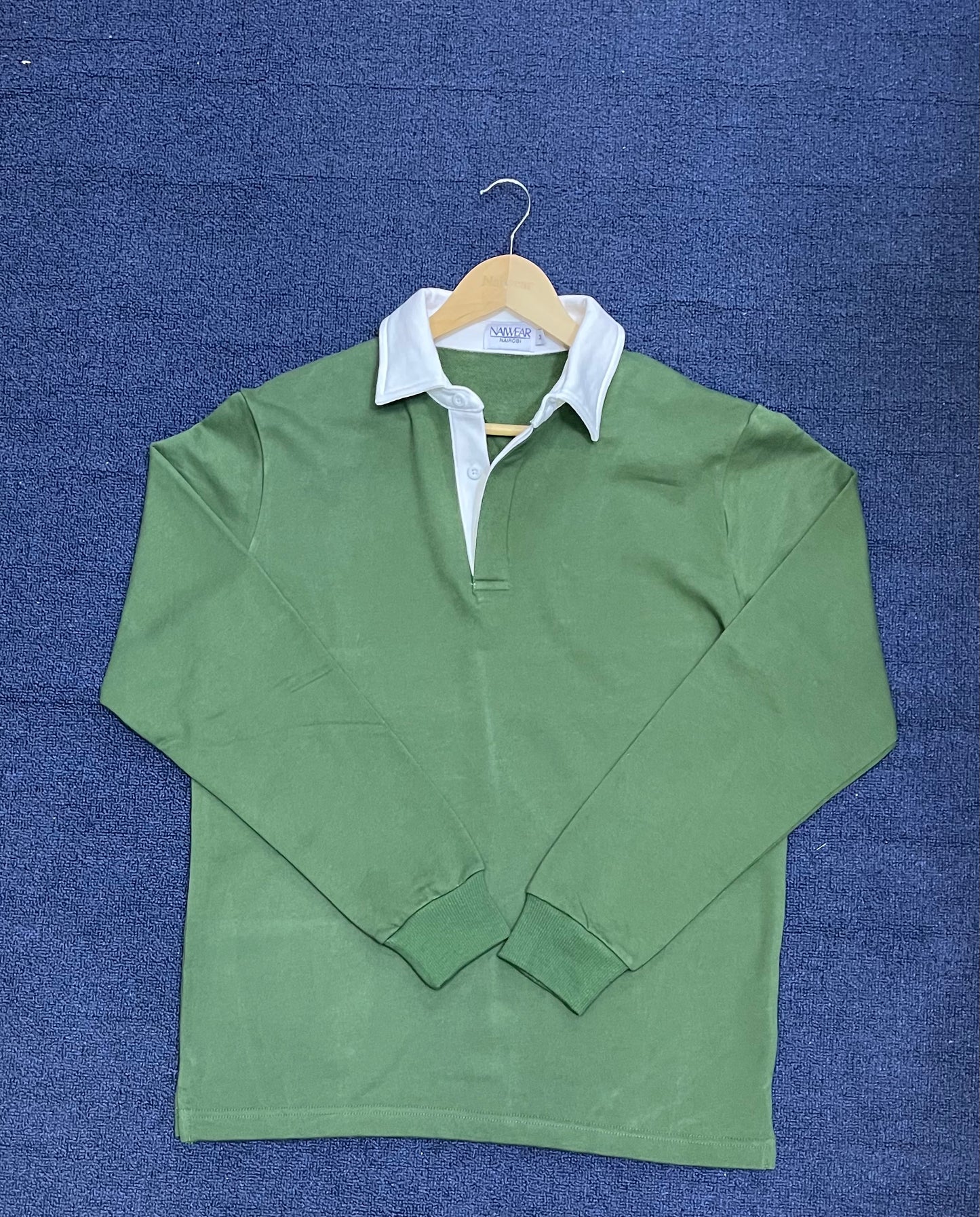 Mr. NICE Long Sleeve Polo Shirts- Olive Green