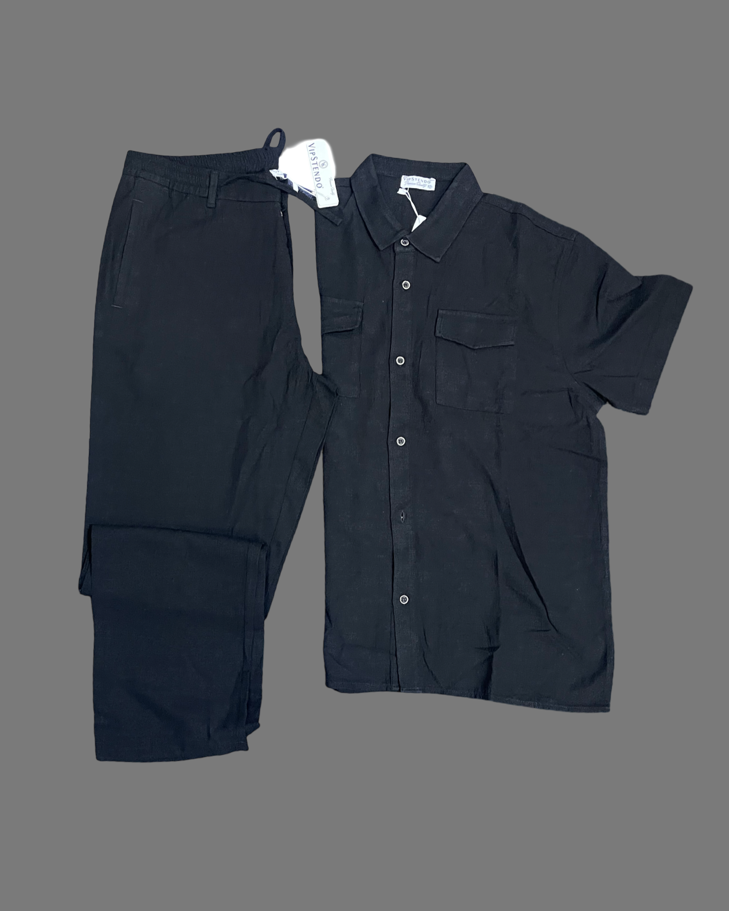 Black Linen Set (Short Sleeve)