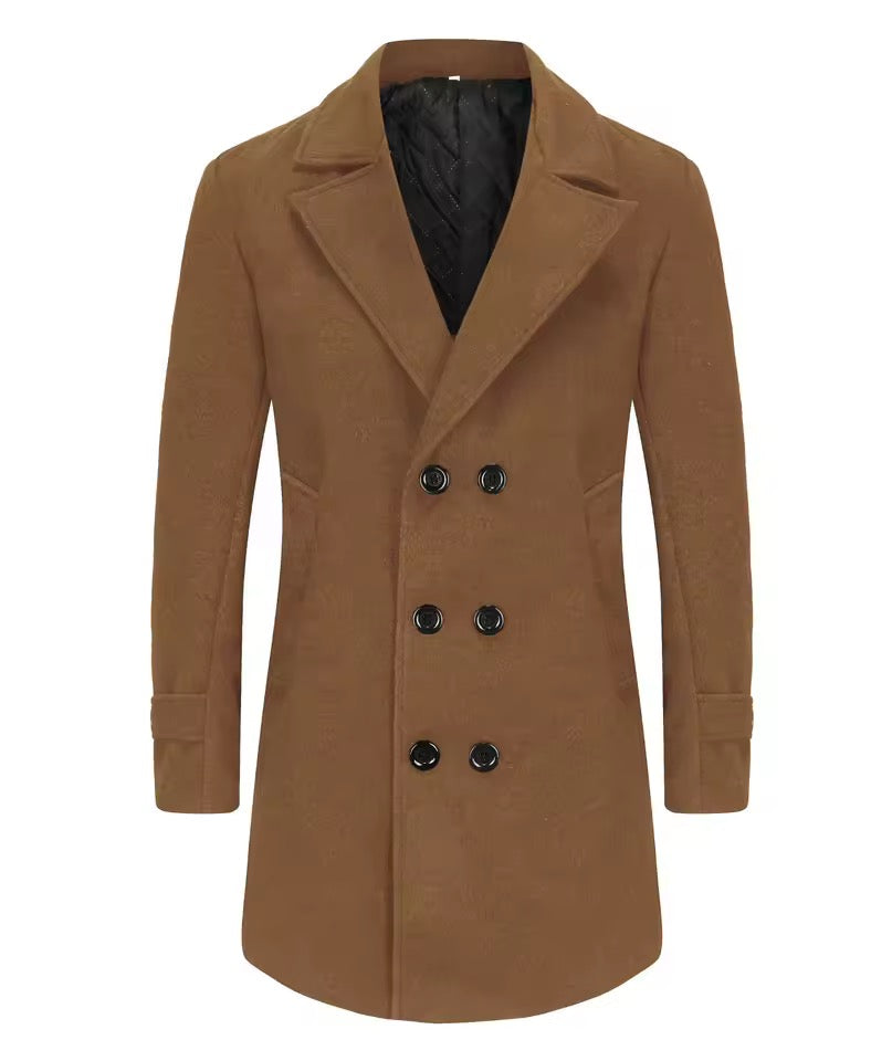 Brown Wool Blend Trench Coat
