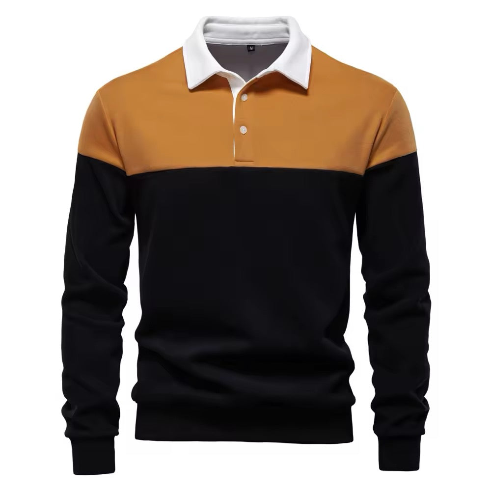 Long Sleeve Polo Shirt- Mustard