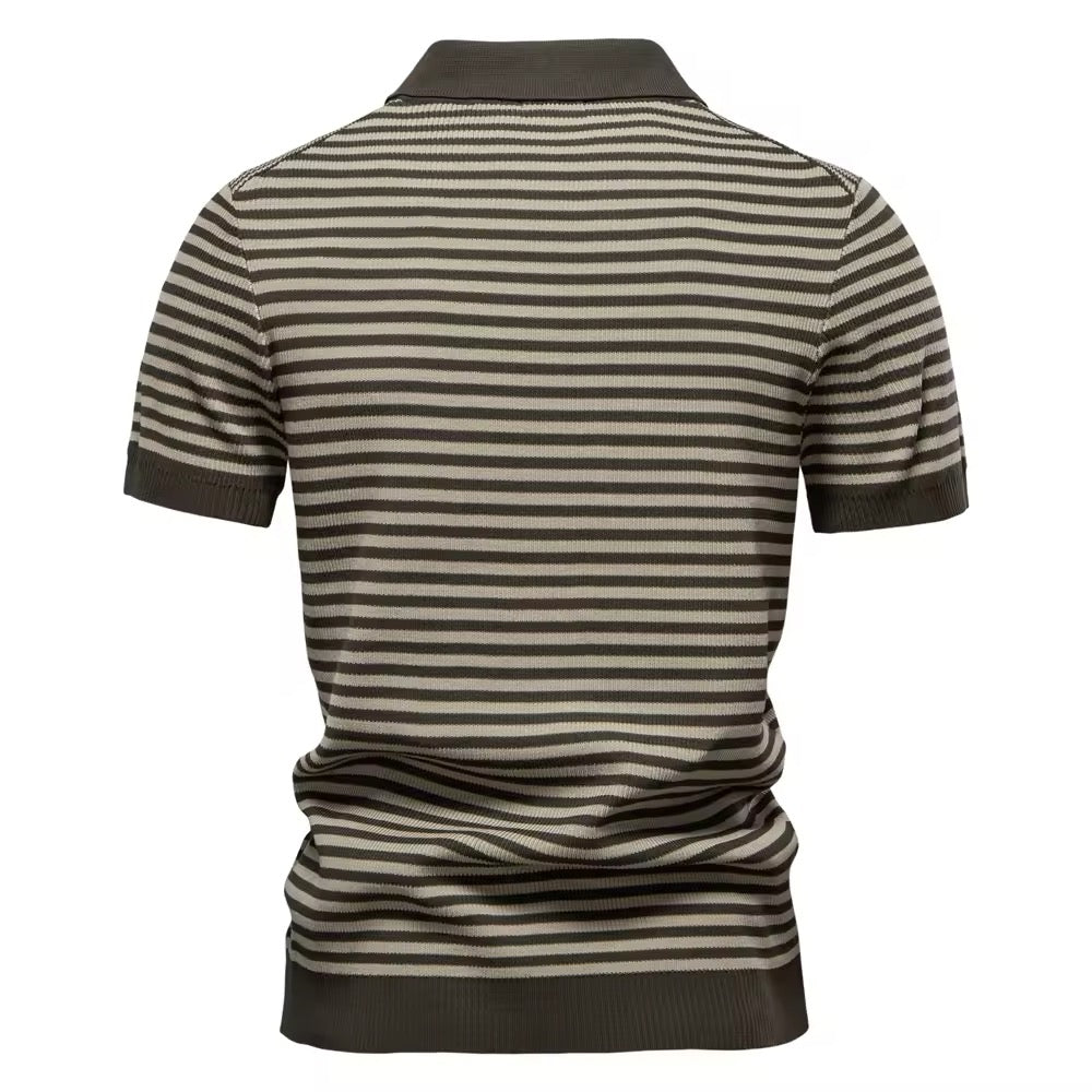 Knitted Polo Shirt- Olive Green