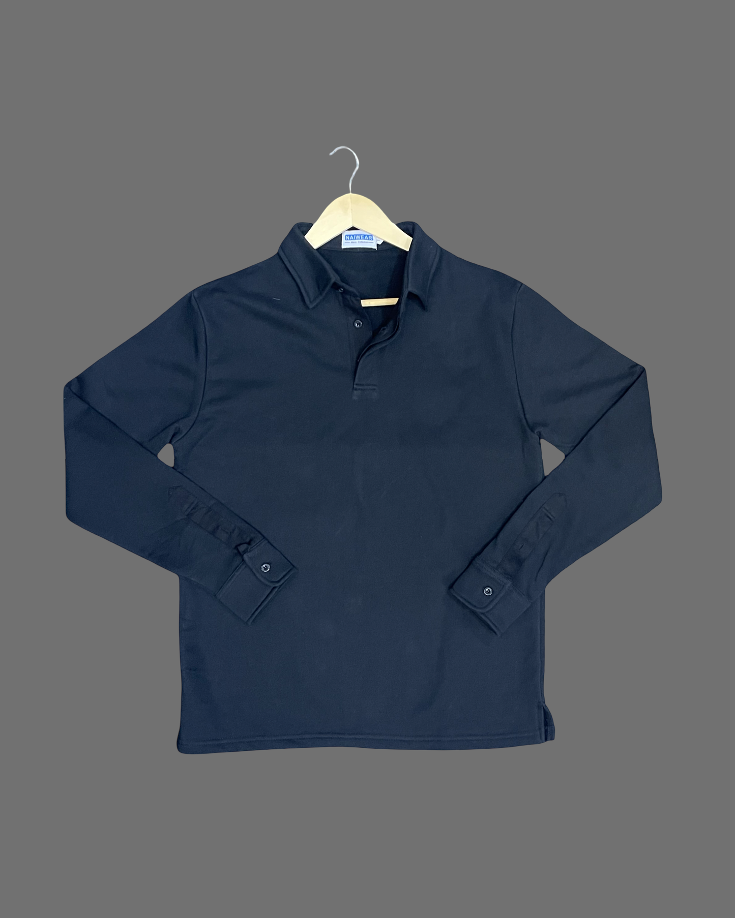 Mr. NICE Long Sleeve Polo Shirts- Black