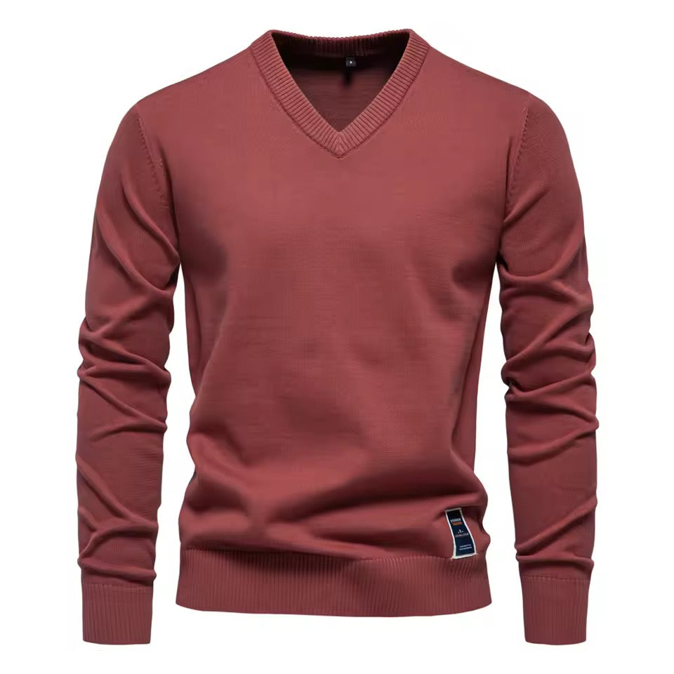 V-neck Sweater (Brown)