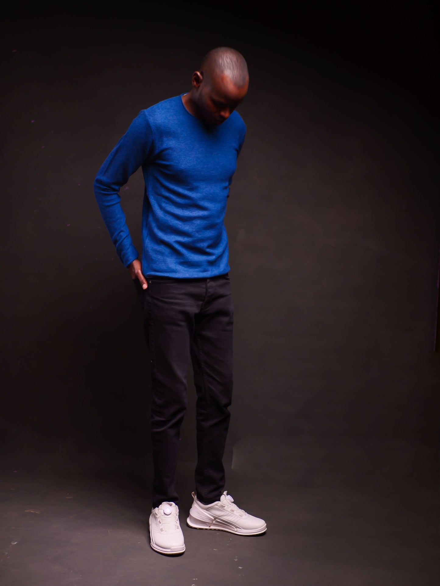 Knitted Long Sleeve Tshirt- Blue
