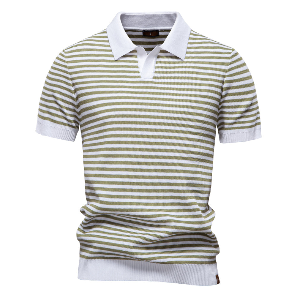 Knitted Polo Shirt- Light Green