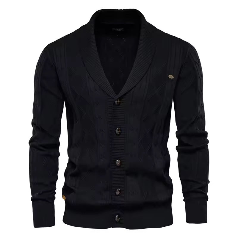 Button Cardigan Sweater (Black)
