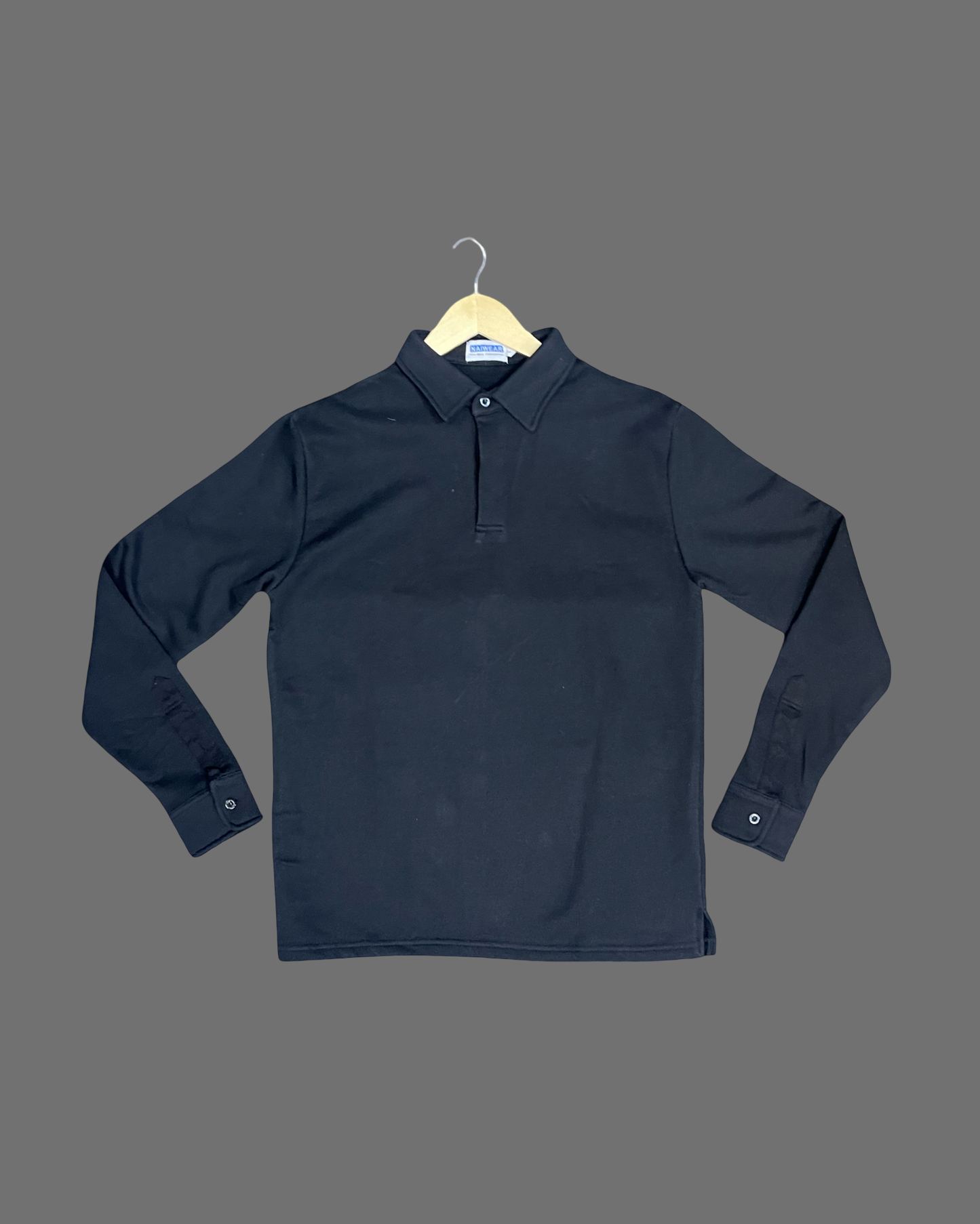 Mr. NICE Long Sleeve Polo Shirts- Black