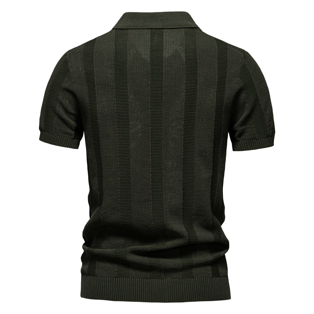 Knitted Polo Shirt- Green