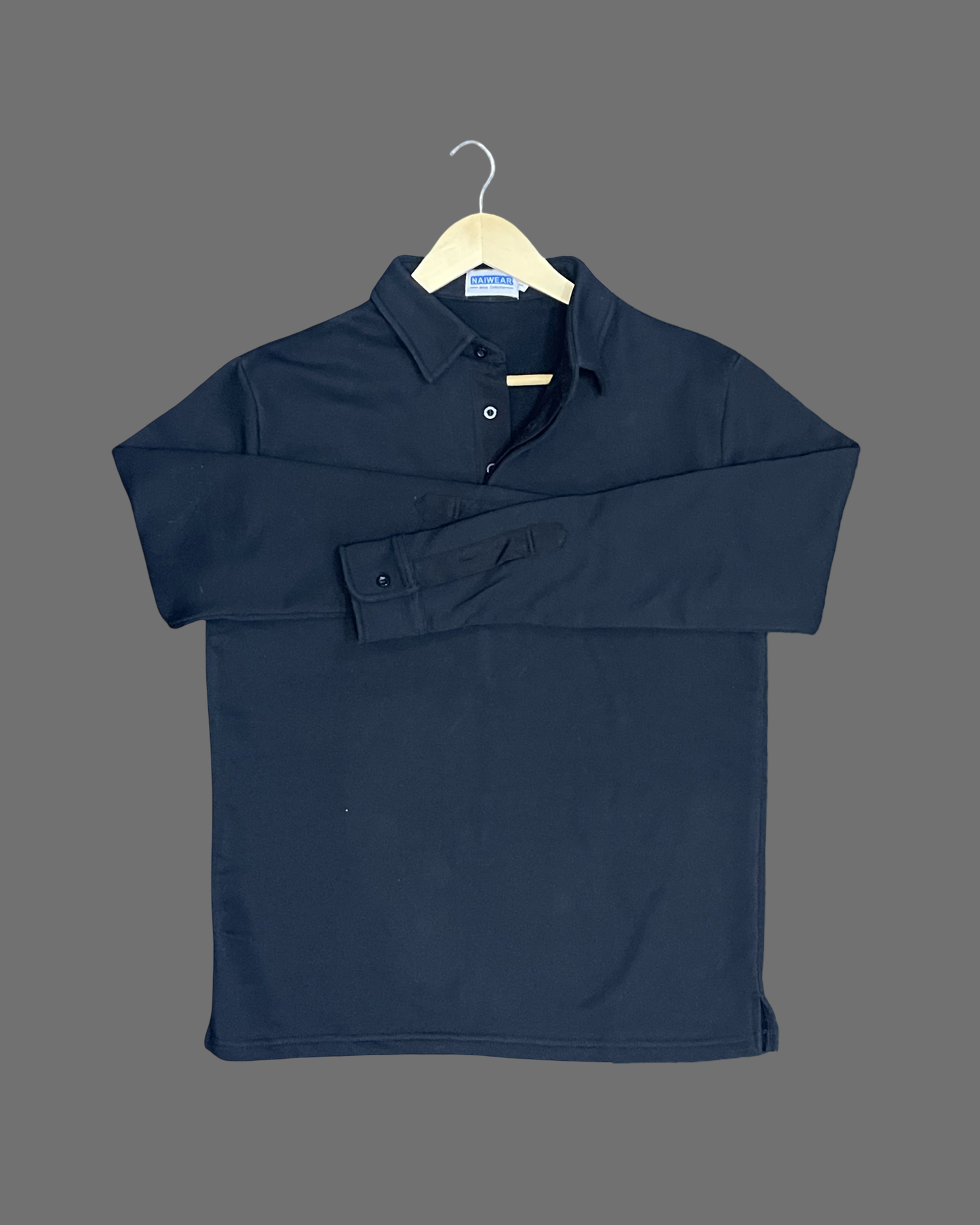 Mr. NICE Long Sleeve Polo Shirts- Black