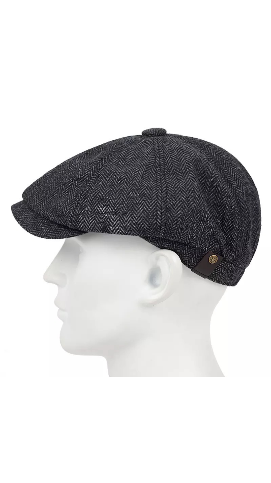 Dark Grey Newsboy Cap