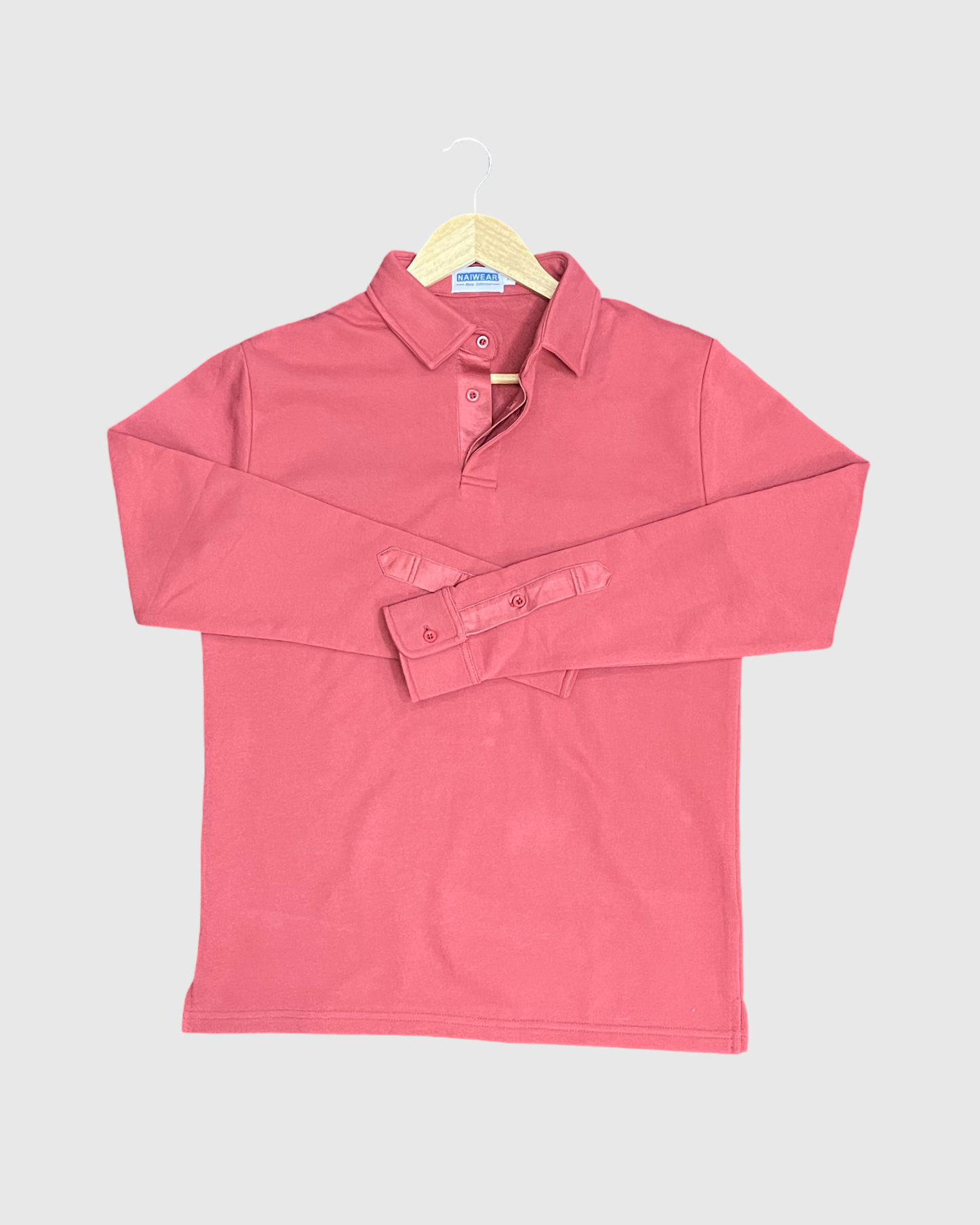 Mr. NICE Long Sleeve Polo Shirts- Red