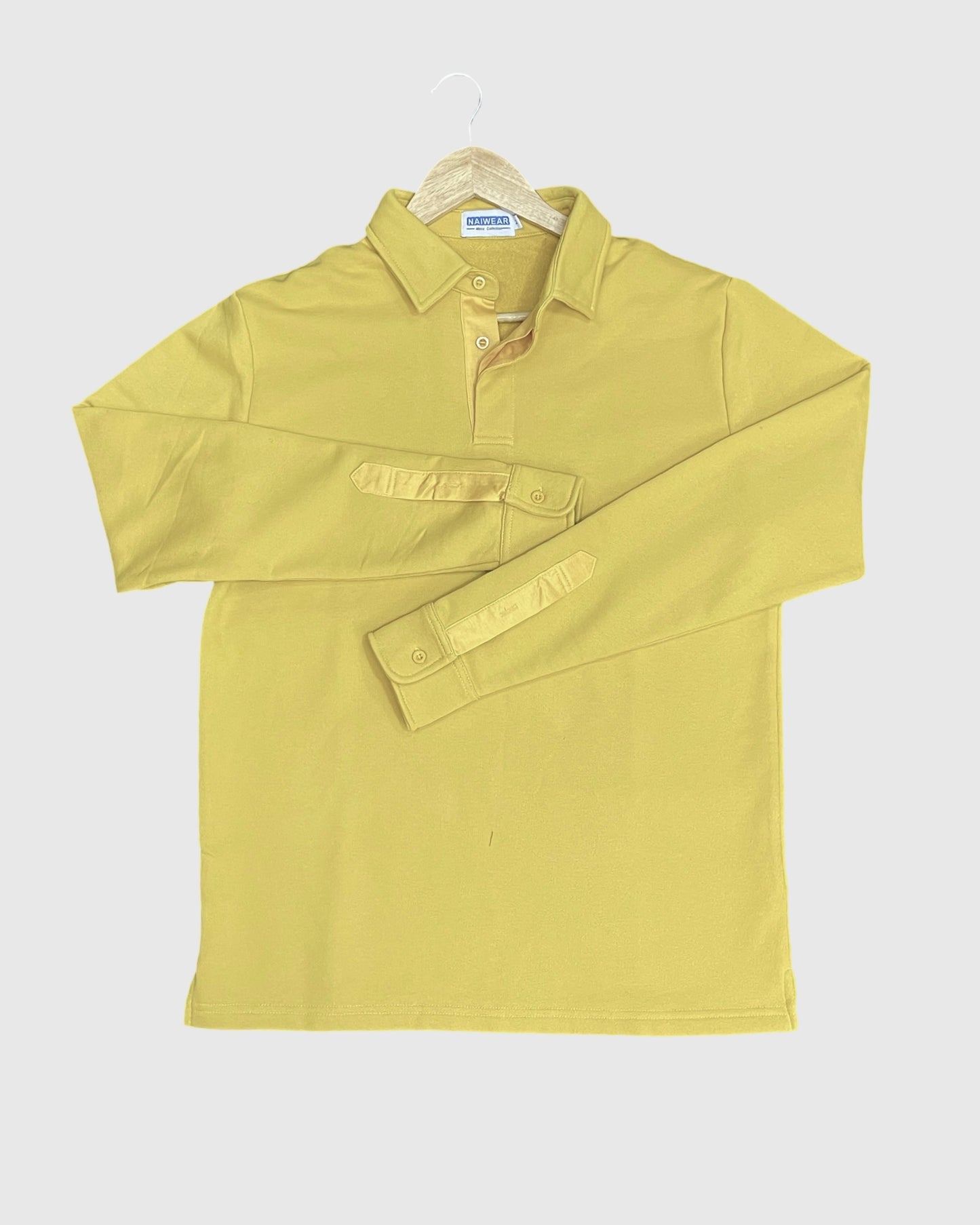 Mr. NICE Long Sleeve Polo Shirts- Yellow
