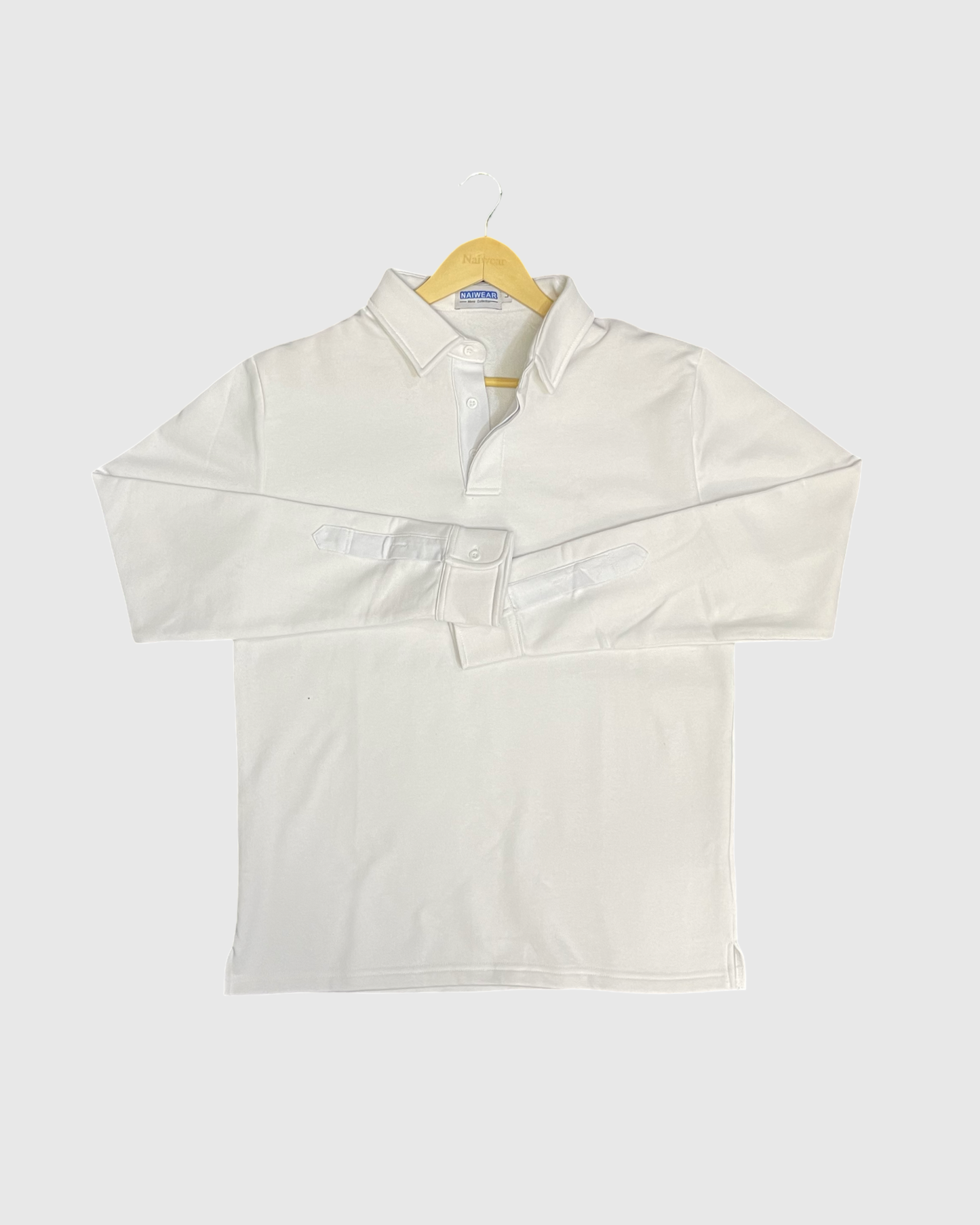 Mr. NICE Long Sleeve Polo Shirts- White