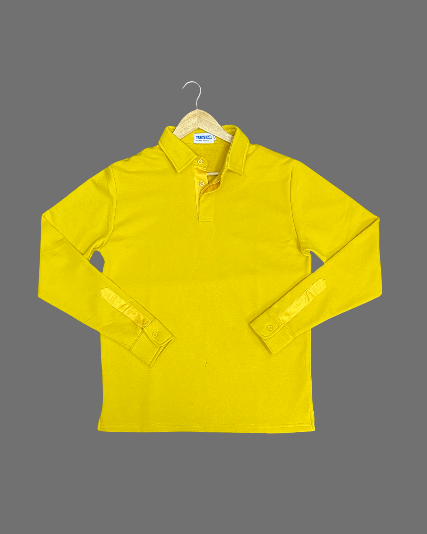 Mr. NICE Long Sleeve Polo Shirts- Yellow