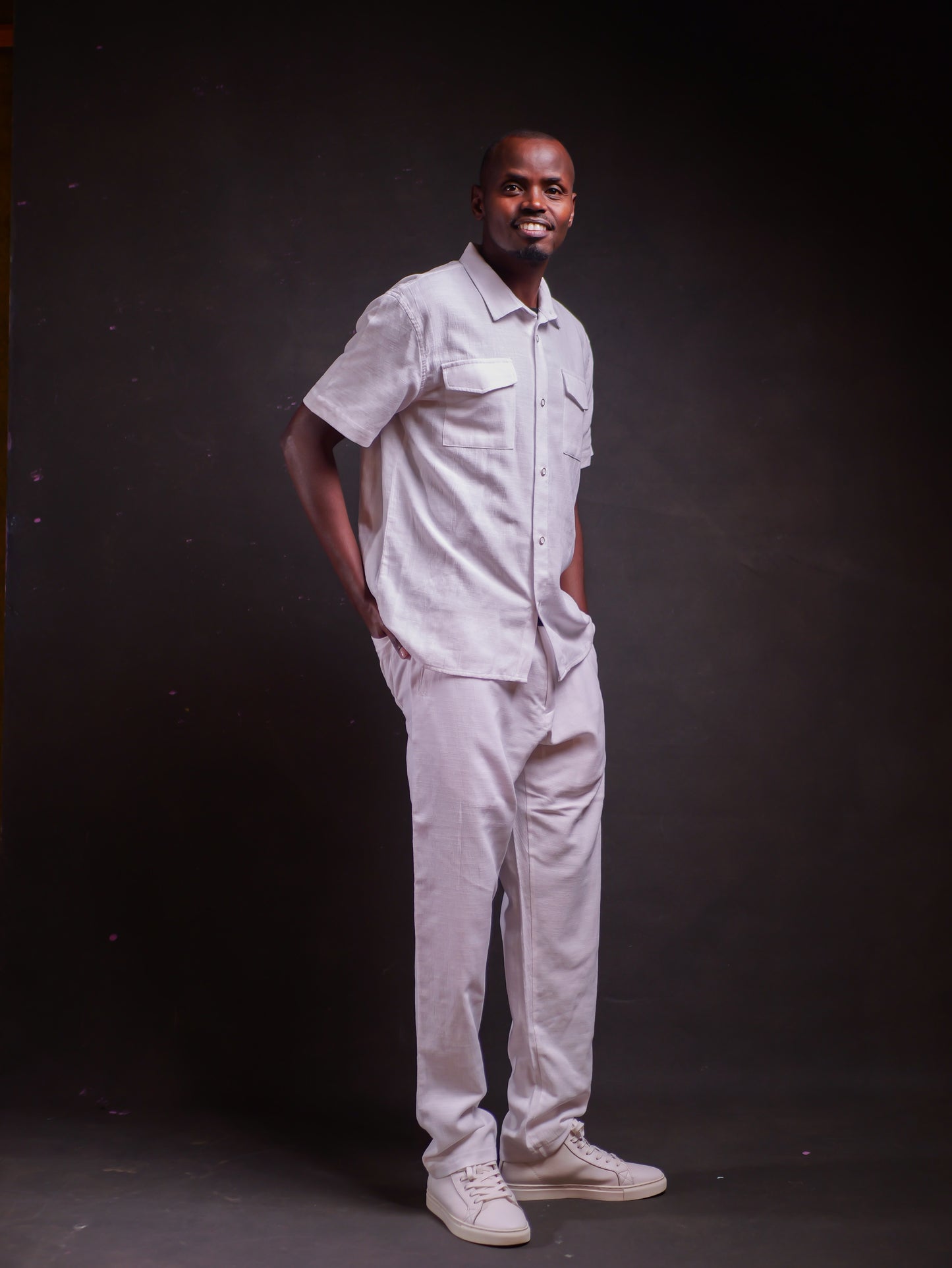 White Linen Set (Short Sleeve)