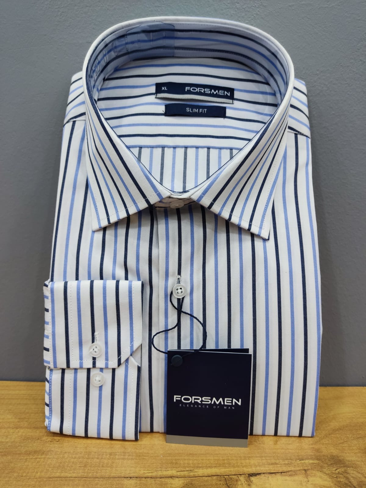 Striped Formal Shirt (Blue)
