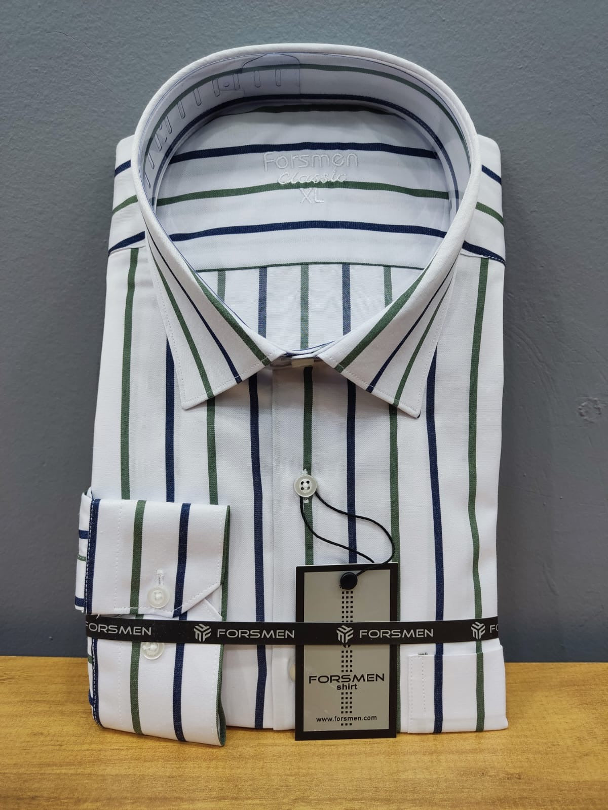 Striped Formal Shirt (Green)