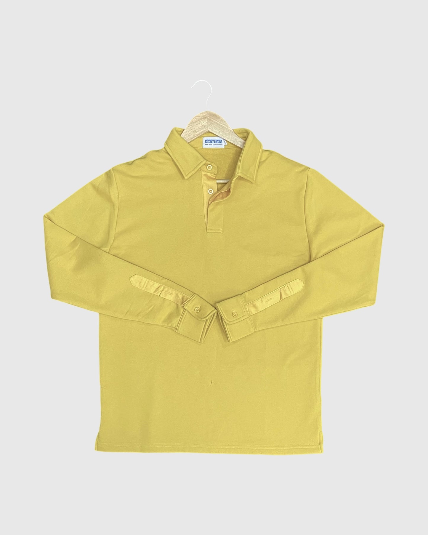 Mr. NICE Long Sleeve Polo Shirts- Yellow