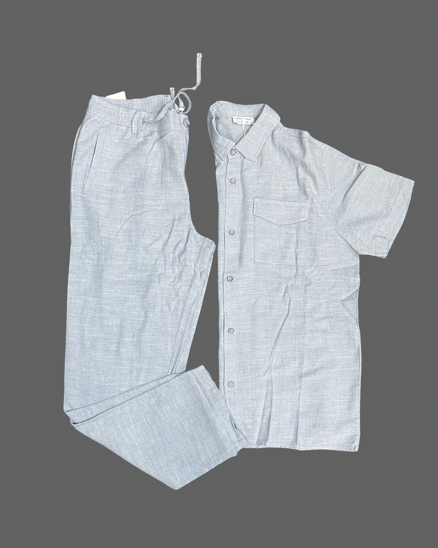 Grey Linen Set (Short Sleeve)