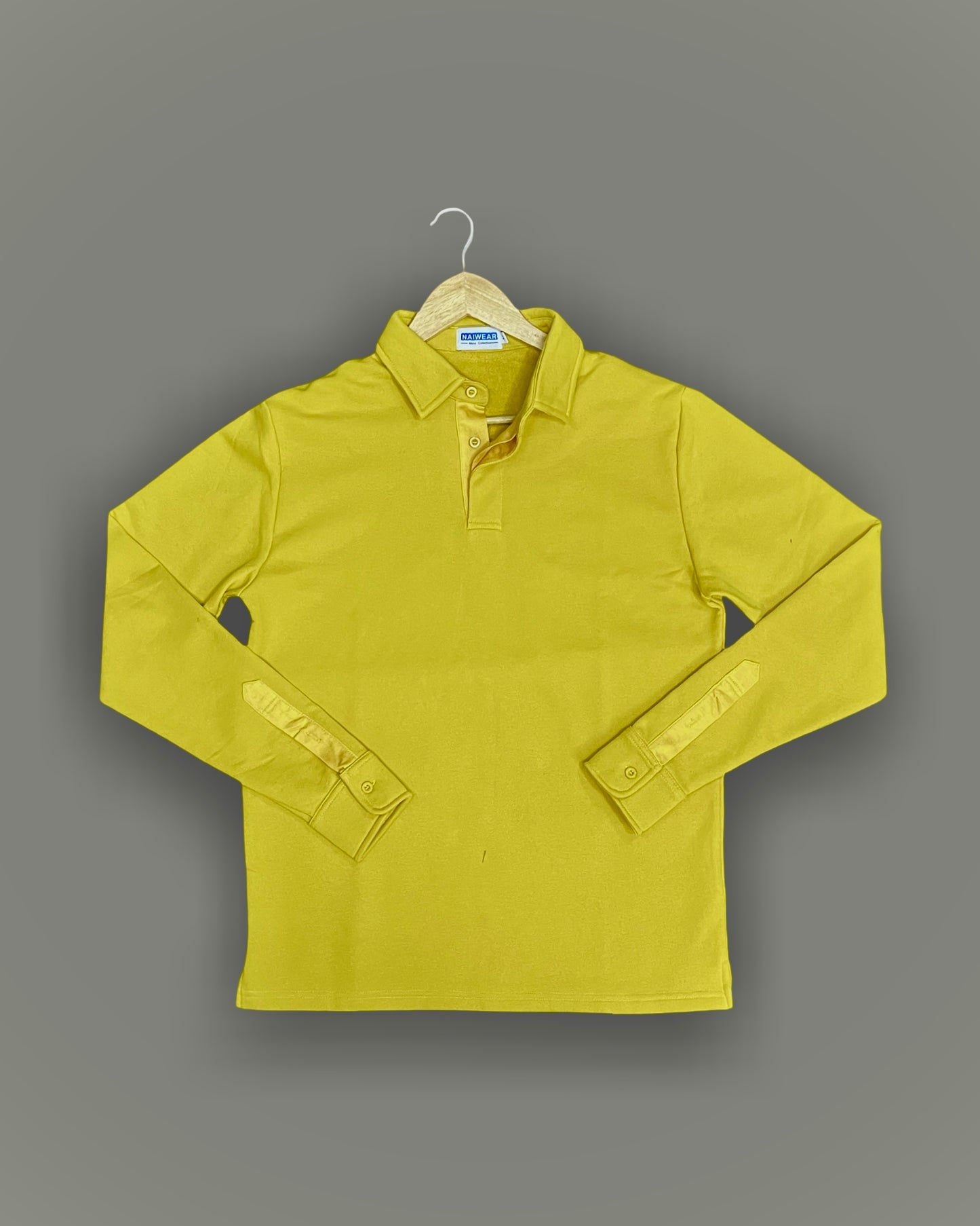Mr. NICE Long Sleeve Polo Shirts- Yellow