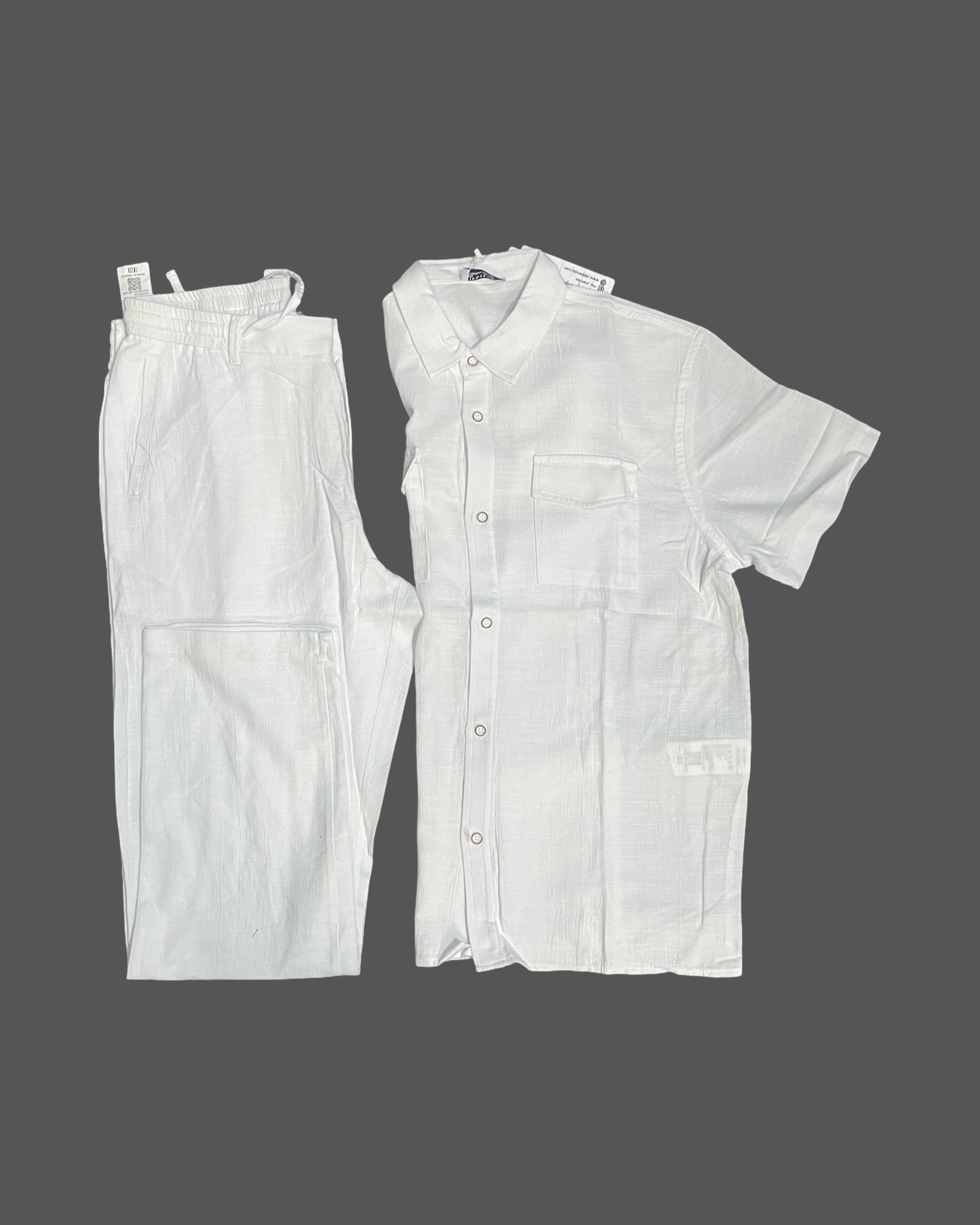 White Linen Set (Short Sleeve)
