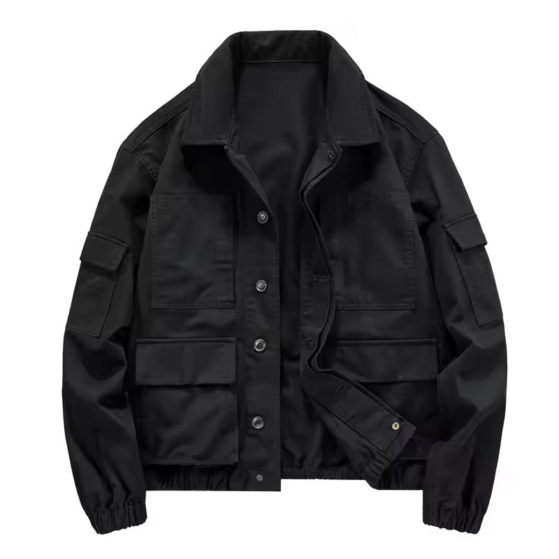 Black Filed Cargo Jacket