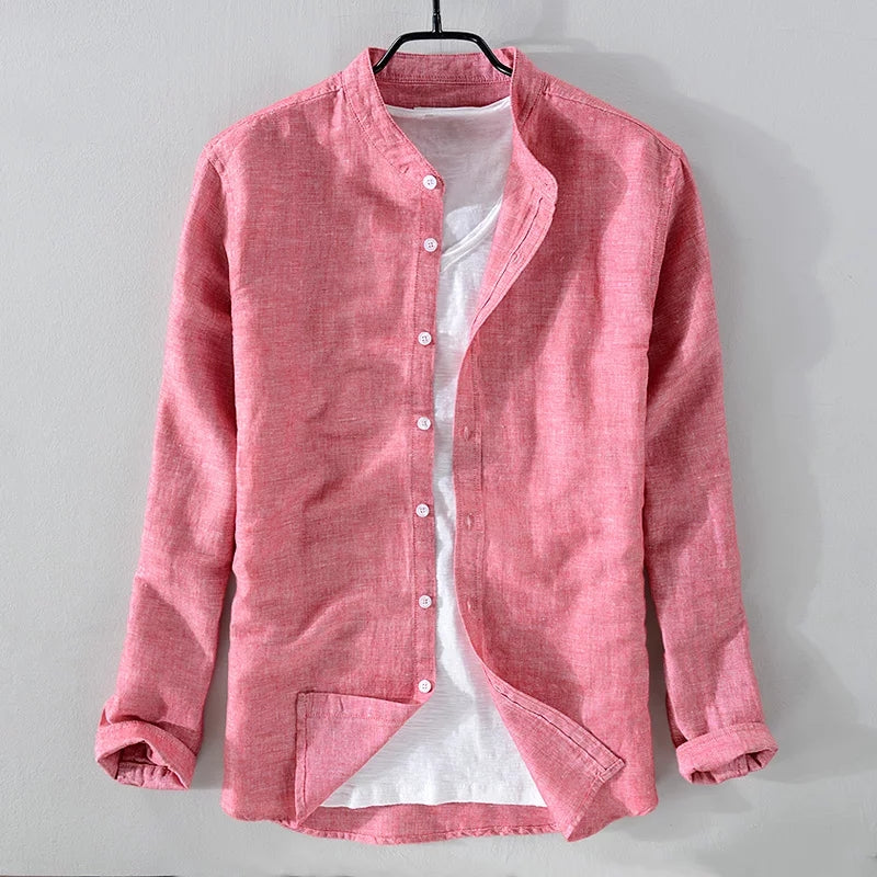 Chinese Collar Linen Shirt