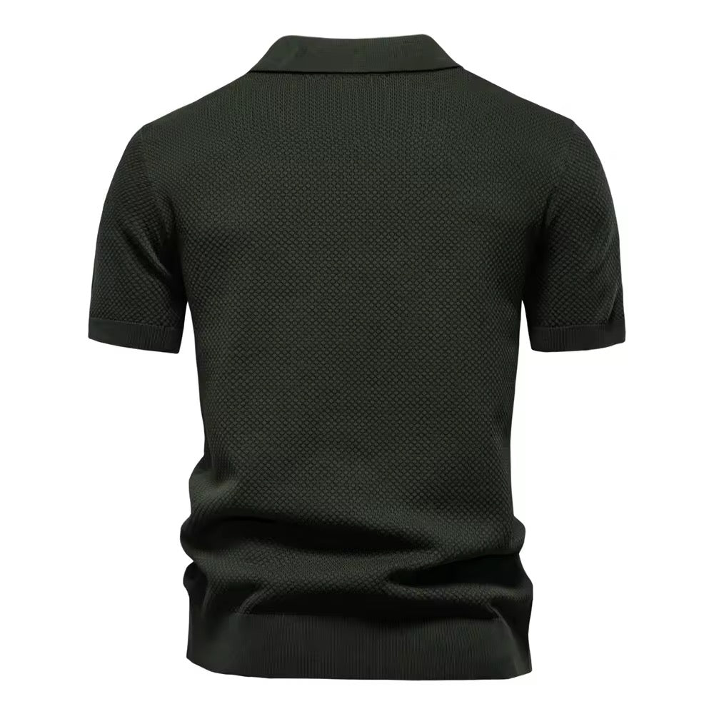 Knitted Polo Shirt- Green