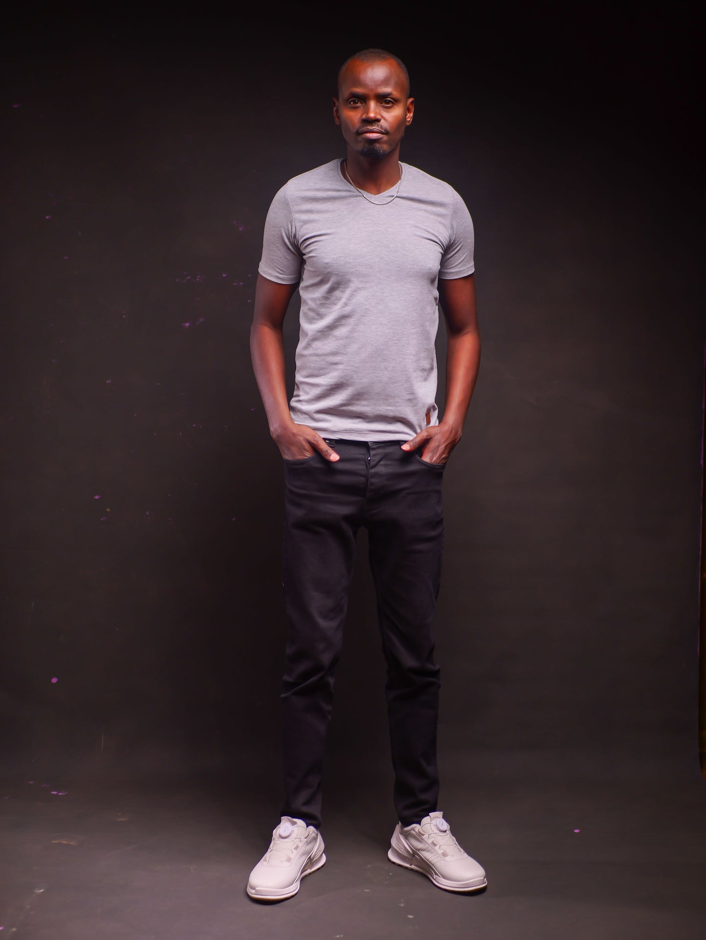 Vneck T-shirt- Light Grey