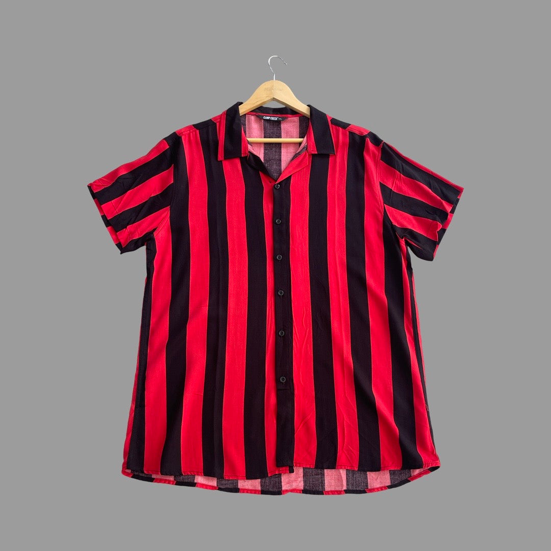 Camp Collar Shirt (Hot red)