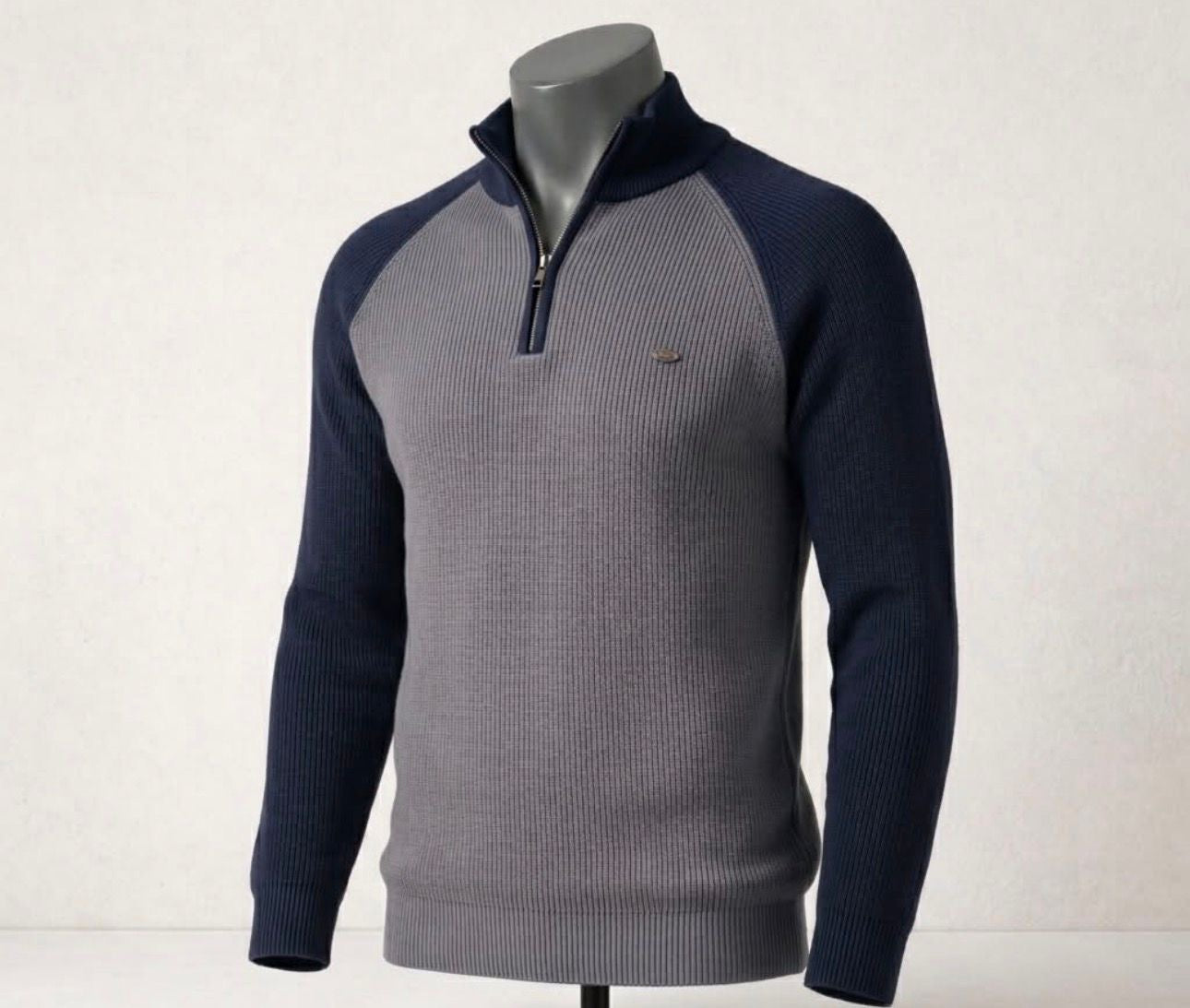 Quarter-Zip Sweater (Blue)