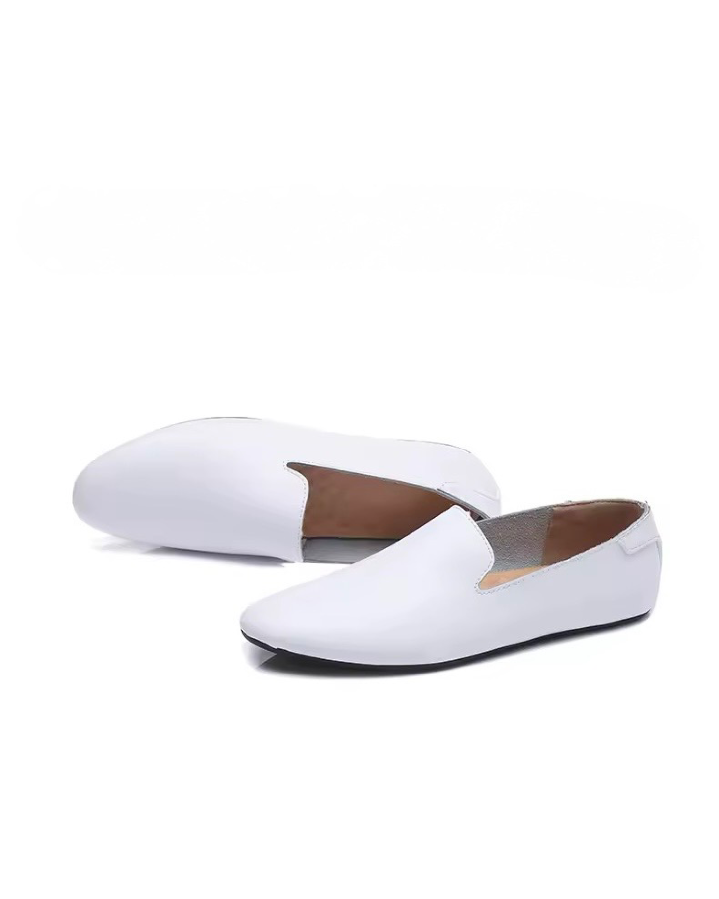 Thin Sole Loafers (White)