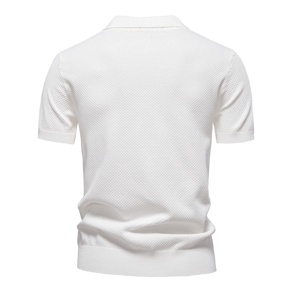 Knitted Polo Shirt- White