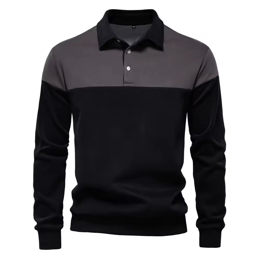 Long Sleeve Polo Shirt- Dark Grey