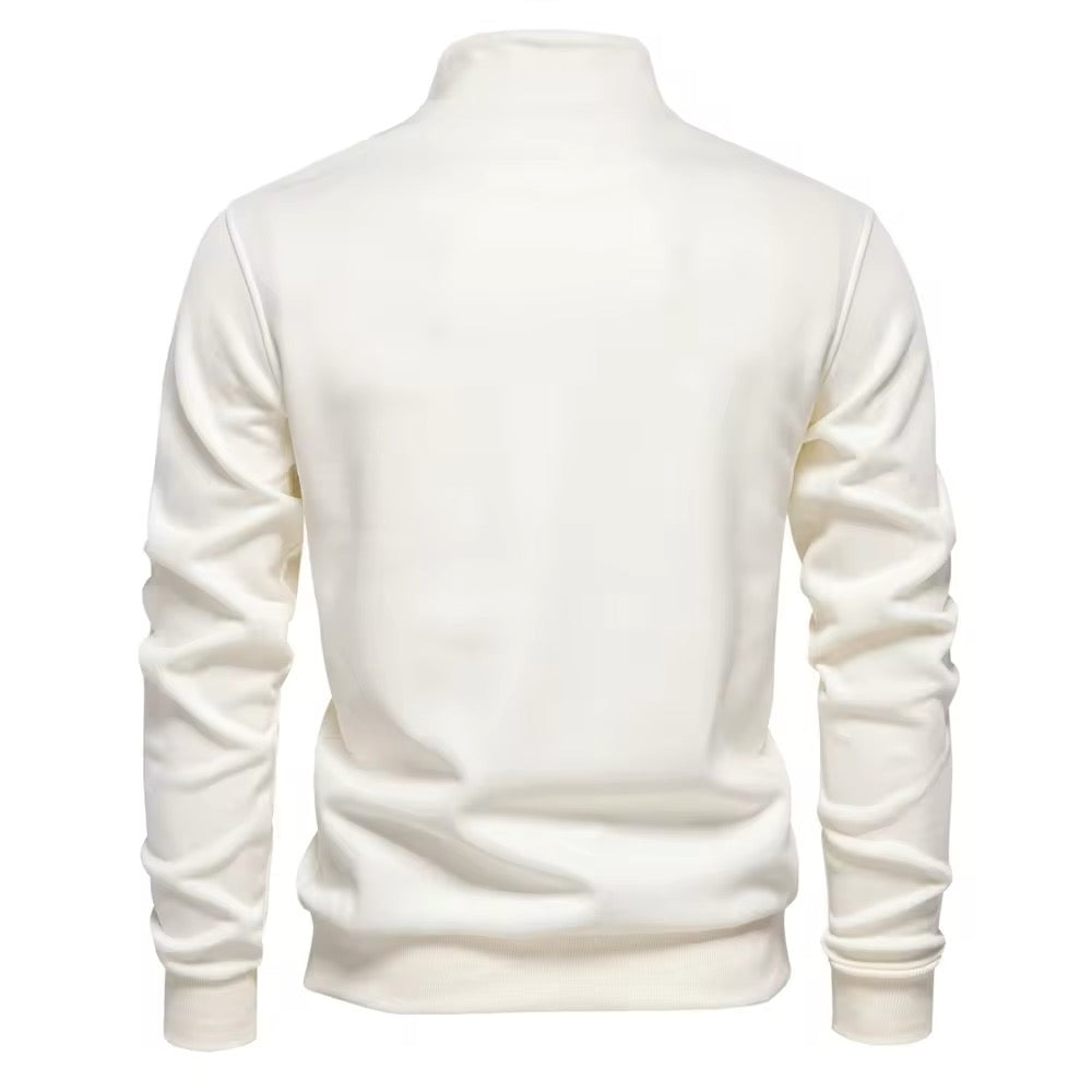 1/4 Zip Sweatshirt (White)