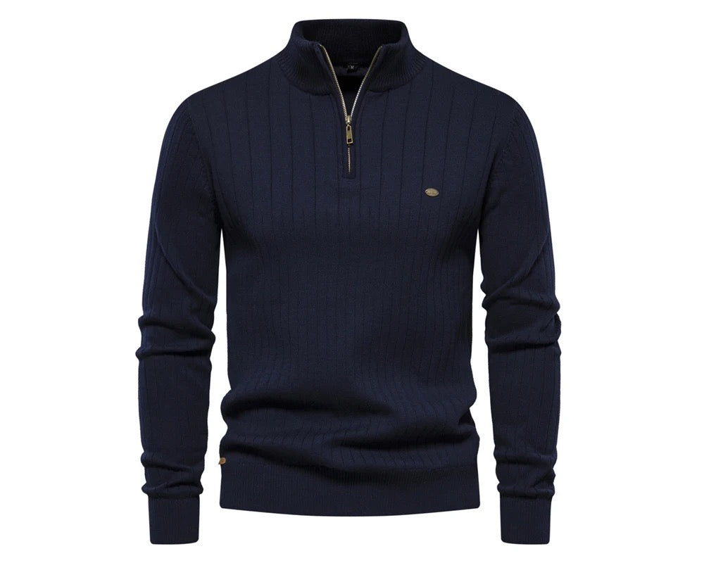 Quarter-Zip Sweater (Navy)