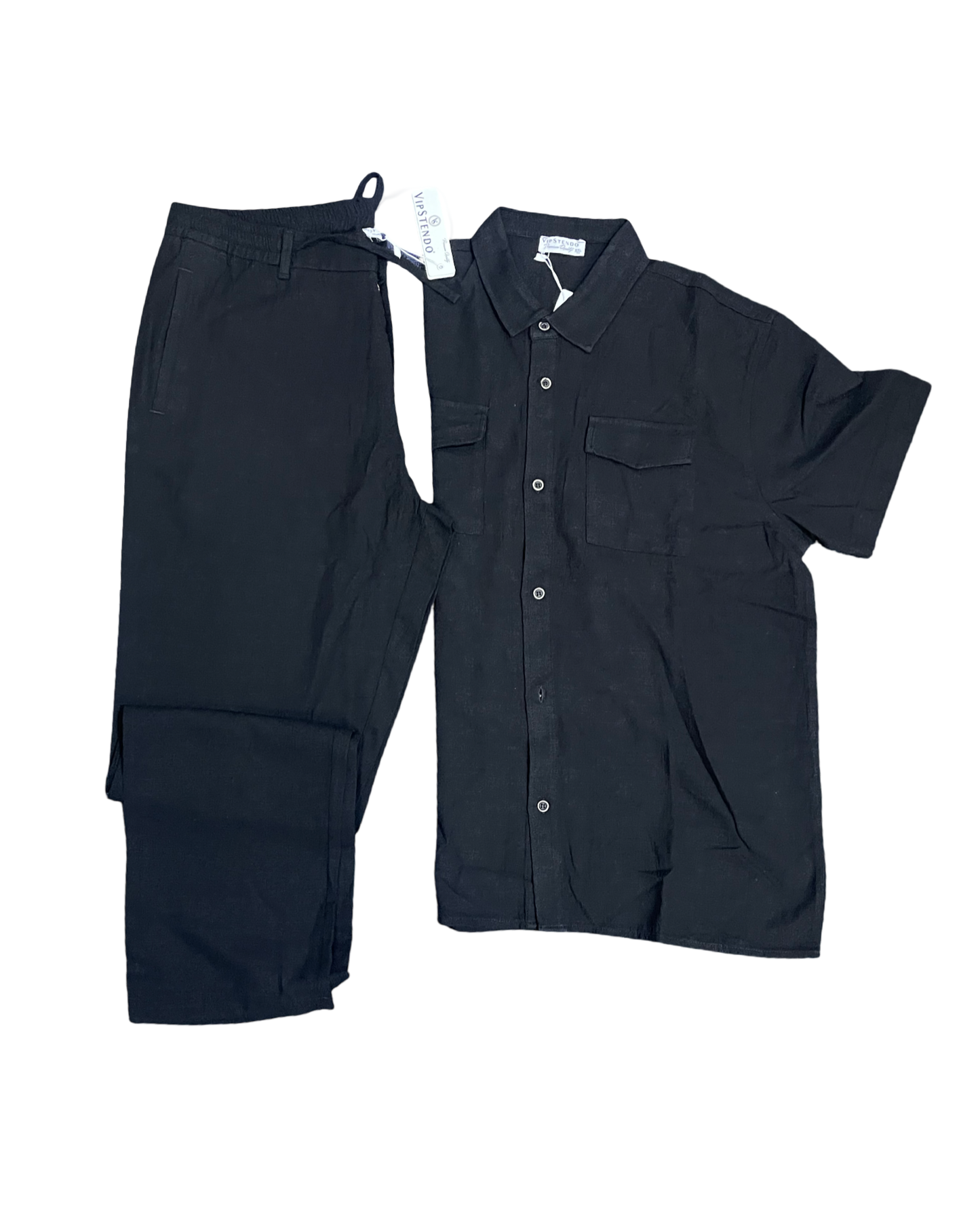 Black Linen Set (Short Sleeve)
