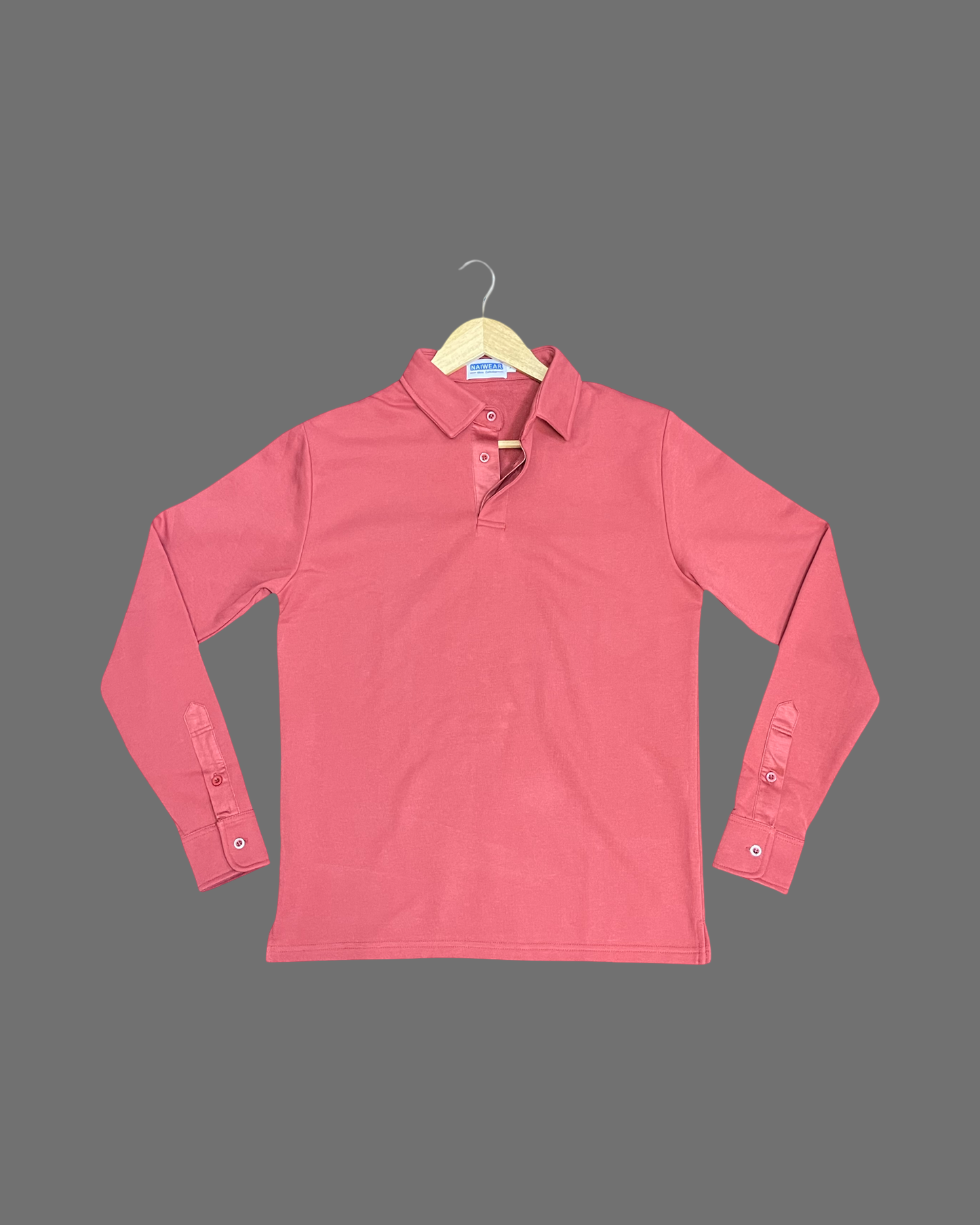 Mr. NICE Long Sleeve Polo Shirts- Red