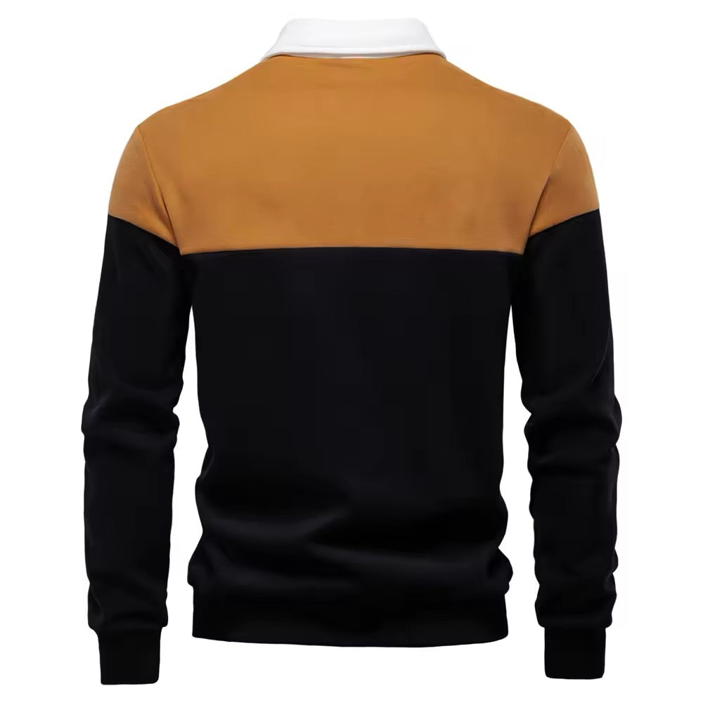 Long Sleeve Polo Shirt- Mustard