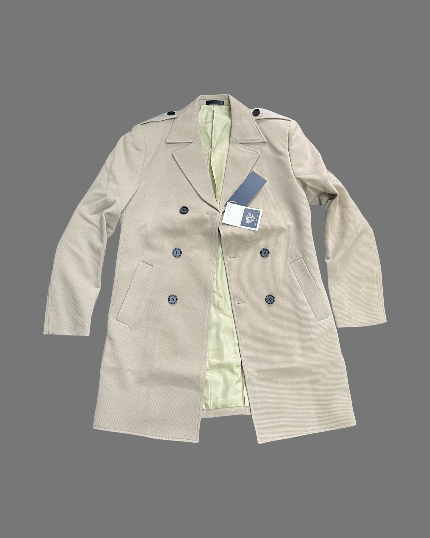 Wool Blend Trench Coat (Beige)
