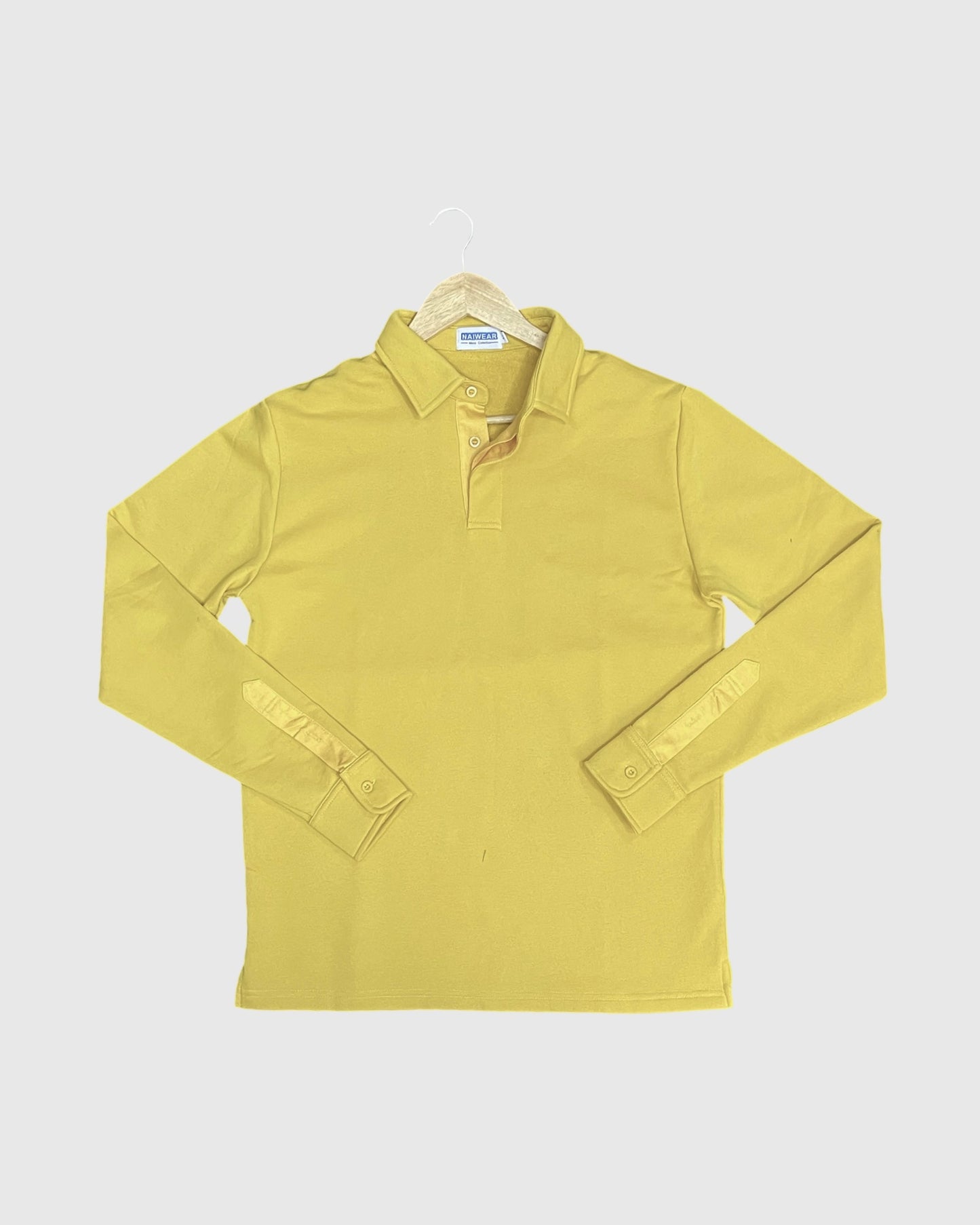 Mr. NICE Long Sleeve Polo Shirts- Yellow