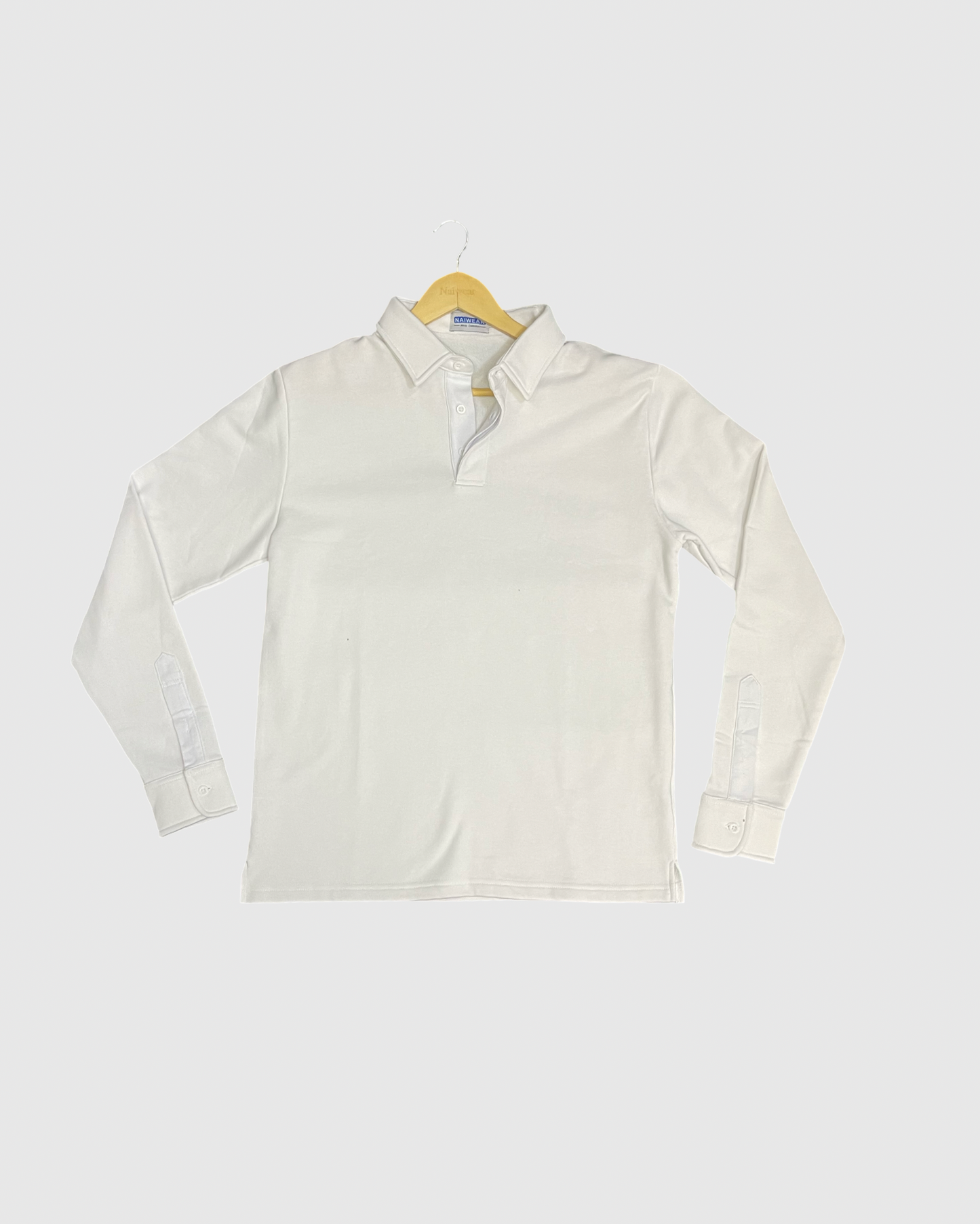 Mr. NICE Long Sleeve Polo Shirts- White