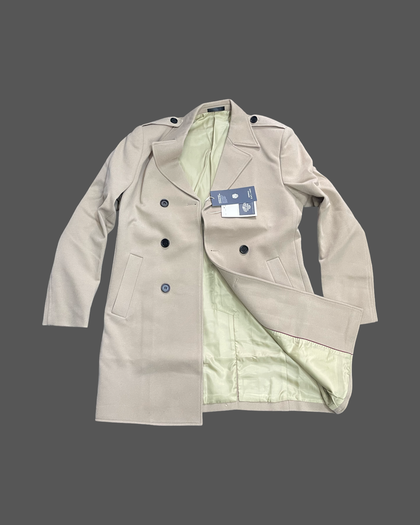 Wool Blend Trench Coat (Beige)