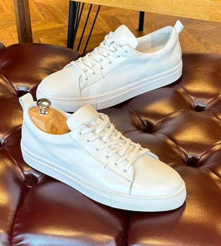 Leather Sneaker- White